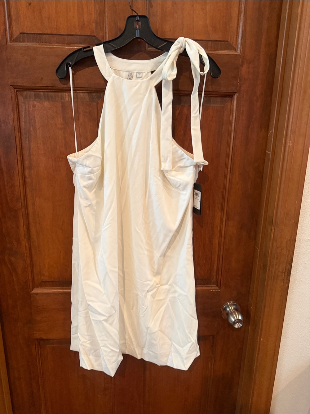 Guess White Sleeveless Tie-Shoulder Shift Dress - Picture 1 of 7